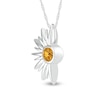 Thumbnail Image 2 of 4.0mm Citrine Half Sunburst Pendant in Sterling Silver