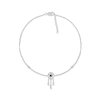 Thumbnail Image 1 of 3.0mm Blue and White Lab-Created Sapphire Station Dream Catcher Anklet in Sterling Silver – 10"