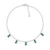 Thumbnail Image 0 of Emerald-Cut Lab-Created Emerald Five Stone Dangle Station Anklet in Sterling Silver – 10"