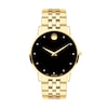 Thumbnail Image 0 of Men's Movado Museum® Classic 0.04 CT. T.W. Diamond Gold-Tone PVD Watch with Black Dial (Model: 0607625)