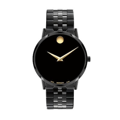 Men's Movado Museum® Classic Black PVD Watch with Black Dial (Model: 0607626)