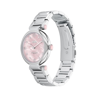 Ladies' Coach Cary Crystal Accent Watch with Mother-of-Pearl Dial and Shooting Star Bolo Bracelet Set (Model: 14000075)