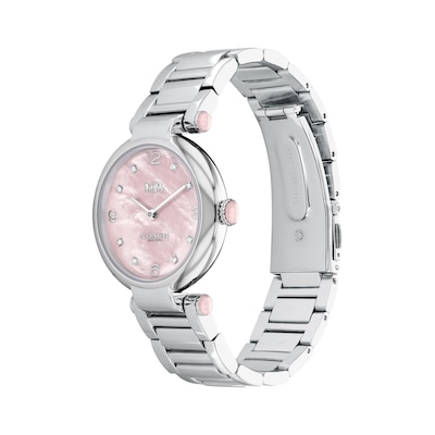 Ladies' Coach Cary Crystal Accent Watch with Mother-of-Pearl Dial and Shooting Star Bolo Bracelet Set (Model: 14000075)