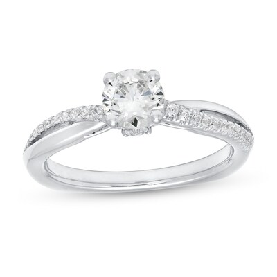 Kleinfeld® 1.00 CT. T.W. Diamond Twist Shank Engagement Ring in 14K White Gold (I/I1)