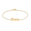 White Lab-Created Sapphire Cursive "love" Bracelet in Sterling Silver with 14K Gold Plate – 6.5"