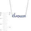 Blue Lab-Created Sapphire Cursive "dream" Necklace in Sterling Silver – 16.5"