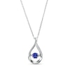 Unstoppable Love™ 4.5mm Blue and White Lab-Created Sapphire Teardrop Pendant in Sterling Silver