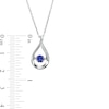 Unstoppable Love™ 4.5mm Blue and White Lab-Created Sapphire Teardrop Pendant in Sterling Silver