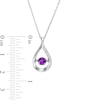 Thumbnail Image 1 of Unstoppable Love™ 4.5mm Amethyst and White Lab-Created Sapphire Teardrop Pendant in Sterling Silver