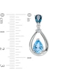 Thumbnail Image 1 of Pear-Shaped Swiss and London Blue Topaz with White Lab-Created Sapphire Drop Earrings in Sterling Silver