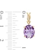 Thumbnail Image 1 of Oval Amethyst and 0.04 CT. T.W. Diamond Twist Drop Earrings in 10K Gold