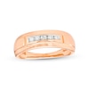 Men's 0.23 CT. T.W. Diamond Five Stone Wedding Band in 10K Rose Gold