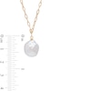 Thumbnail Image 2 of Freshwater Cultured Pearl Drop and Paper Clip Link Chain Necklace in 10K Gold