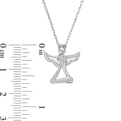 Diamond Accent Wrap Angel Pendant in Sterling Silver