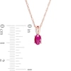 Thumbnail Image 3 of Oval Certified Ruby and Diamond Accent Split Bail Pendant in 10K Rose Gold