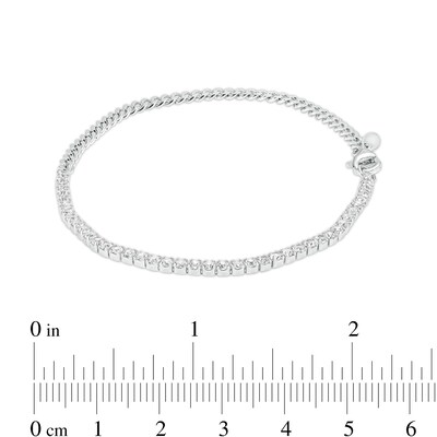 White Lab-Created Sapphire Line Bracelet in Sterling Silver – 7.5"