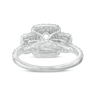 1.25 CT. T.W. Oval Diamond Past Present Future® Double Cushion-Shaped Frame Engagement Ring in 14K White Gold (I/SI2)