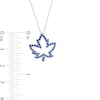 Thumbnail Image 2 of Blue Lab-Created Sapphire Maple Leaf Outline Pendant in 10K White Gold