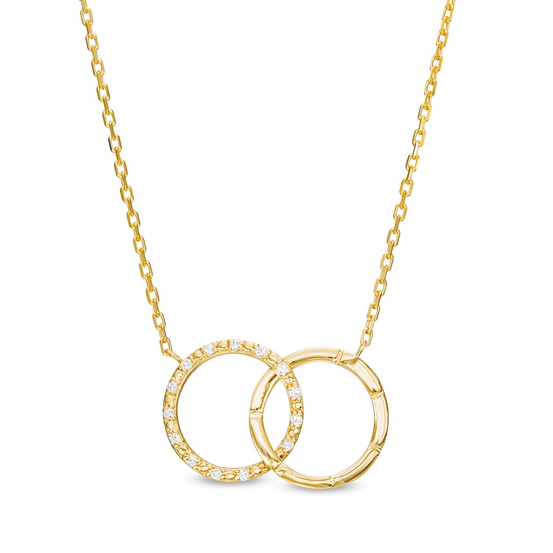 0.04 CT. T.W. Diamond Interlocking Circles Necklace in 10K Gold|Peoples Jewellers