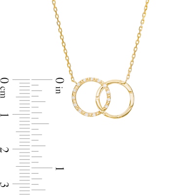 0.04 CT. T.W. Diamond Interlocking Circles Necklace in 10K Gold