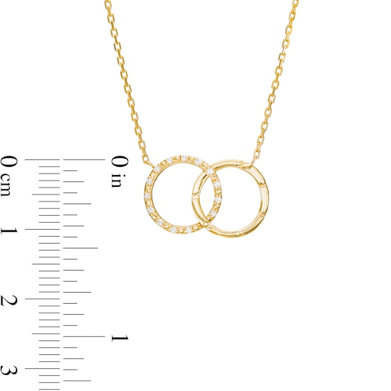 0.04 CT. T.W. Diamond Interlocking Circles Necklace in 10K Gold