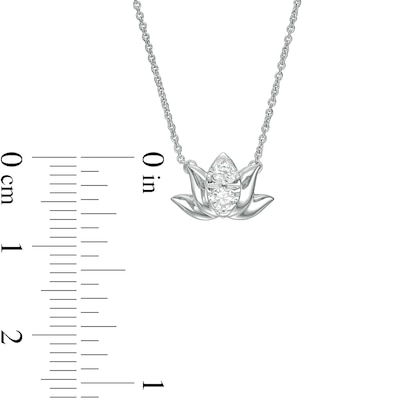 By Women for Women 0.15 CT. T.W. Multi-Diamond Lotus Flower Necklace in 10K Gold