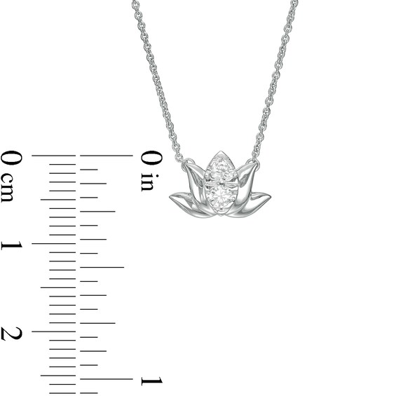 By Women for Women 0.15 CT. T.W. Multi-Diamond Lotus Flower Necklace in 10K Gold