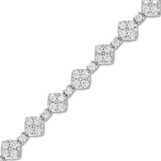 4.00 CT. T.W. Multi-Diamond Squares Bracelet in 10K White Gold