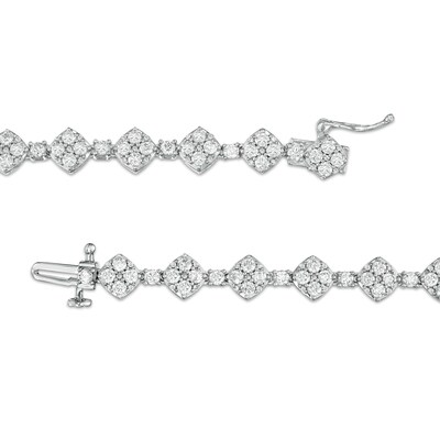 4.00 CT. T.W. Multi-Diamond Squares Bracelet in 10K White Gold