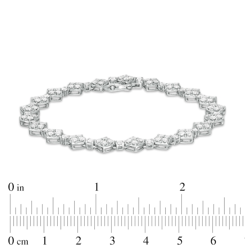 4.00 CT. T.W. Multi-Diamond Squares Bracelet in 10K White Gold|Peoples Jewellers