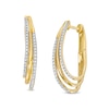 Thumbnail Image 0 of 0.25 CT. T.W. Diamond Layered Hoop Earrings in 10K Gold