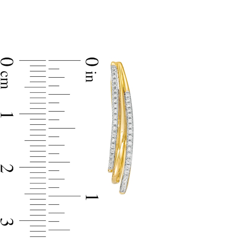 0.25 CT. T.W. Diamond Layered Hoop Earrings in 10K Gold|Peoples Jewellers