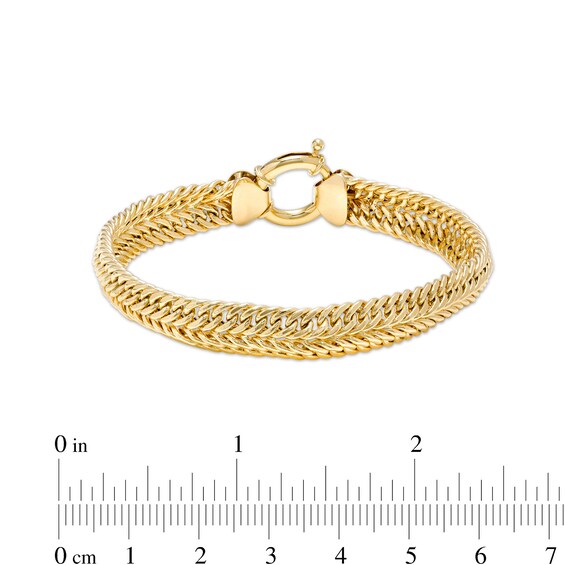 9.0mm Double Row Curb Chain Bracelet in 10K Gold – 7.5"