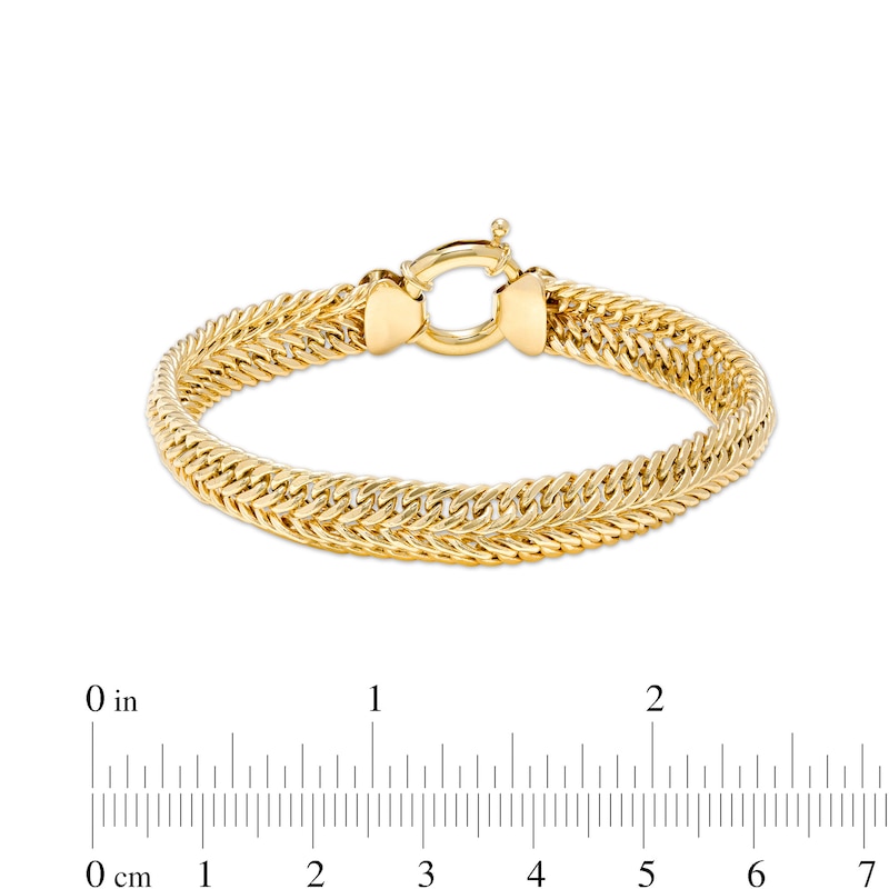 9.0mm Double Row Curb Chain Bracelet in 10K Gold – 7.5"