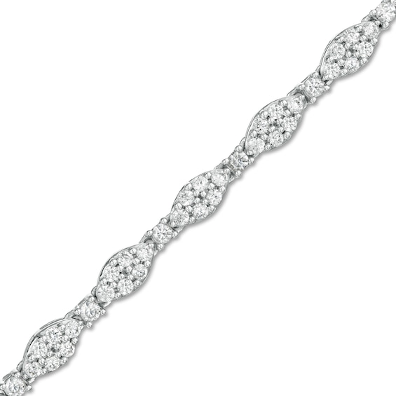 2.00 CT. T.W. Marquise Multi-Diamond Line Bracelet in 10K White Gold - 7.25"