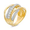 1.00 CT. T.W. Diamond Open Row Overlay Orbit Ring in 10K Gold