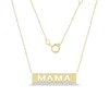 0.085 CT. T.W. Diamond Cut-Out "MAMA" Bar Necklace in 10K Gold