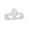 Thumbnail Image 0 of 1.00 CT. T.W. Certified Canadian Marquise Diamond Frame Twist Shank Engagement Ring in 14K White Gold (I/SI2)