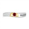 Thumbnail Image 1 of Lab-Created Ruby and White Sapphire Wavy Ring in Sterling Silver and 10K Gold (1 Stone and 2 Lines)