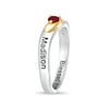 Thumbnail Image 3 of Lab-Created Ruby and White Sapphire Wavy Ring in Sterling Silver and 10K Gold (1 Stone and 2 Lines)