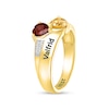 Simulated Gemstone and Lab-Created Sapphire Double Ring in Sterling Silver with 14K Gold Plate (2 Stones and 3 Lines)