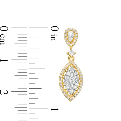 0.50 CT. T.W. Multi-Diamond Flame Drop Earrings in 10K Gold