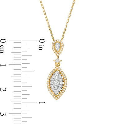 0.31 CT. T.W. Multi-Diamond Flame Drop Pendant in 10K Gold