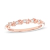 Thumbnail Image 1 of 0.04 CT. T.W. Diamond Leaf Vine Vintage-Style Anniversary Band in 10K Rose Gold