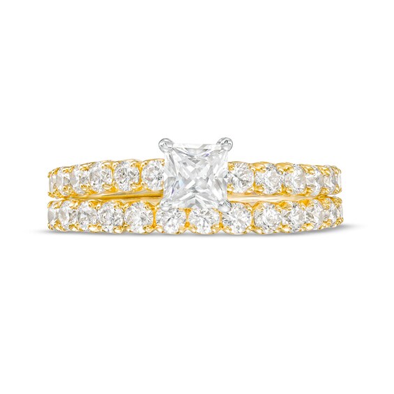 1.50 CT. T.W. Princess-Cut Diamond Bridal Set in 14K Gold (I/I2)