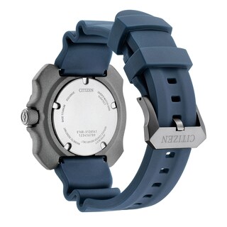 Men's Citizen Eco-Drive® Promaster Diver Gunmetal Grey Super Titanium™ Strap Watch with Blue Dial (Model: BN0227-09L)