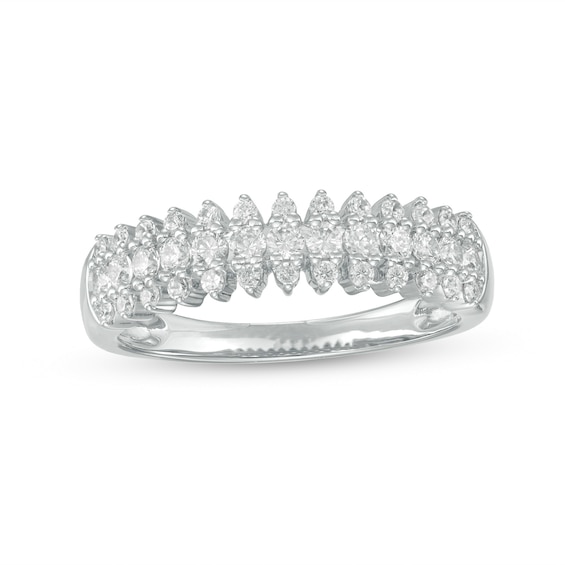 0.45 CT. T.W. Diamond Triple Row Anniversary Band in 10K Gold