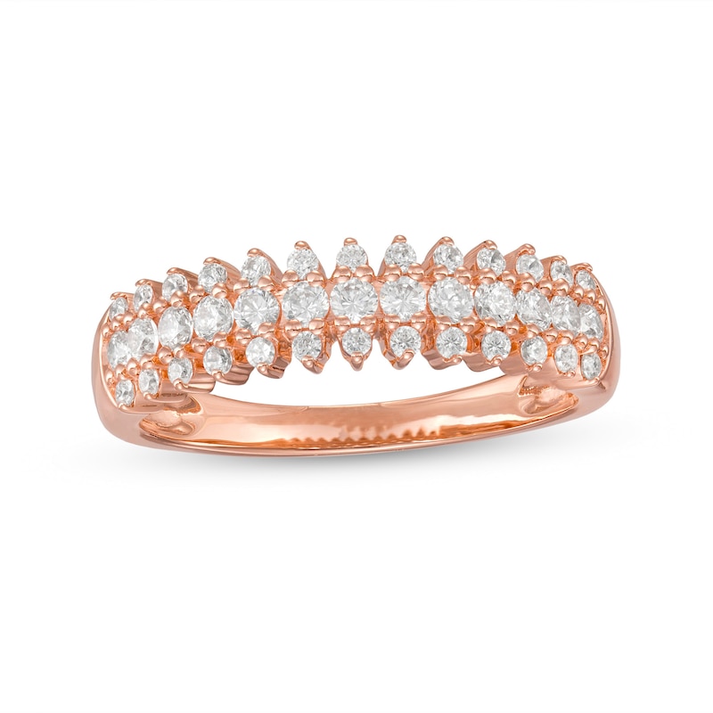 0.45 CT. T.W. Diamond Triple Row Anniversary Band in 10K Rose Gold|Peoples Jewellers
