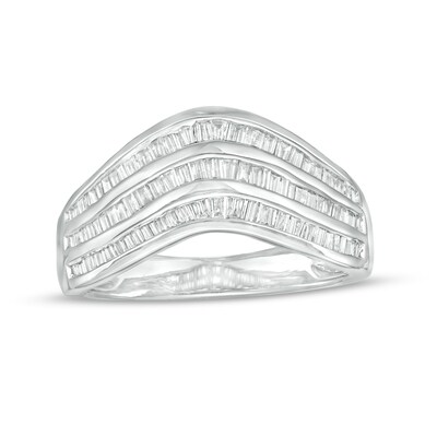 0.45 CT. T.W. Baguette Diamond Contour Triple Row Anniversary Band in 10K Gold