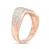 Thumbnail Image 2 of 0.45 CT. T.W. Baguette Diamond Contour Triple Row Anniversary Band in 10K Rose Gold